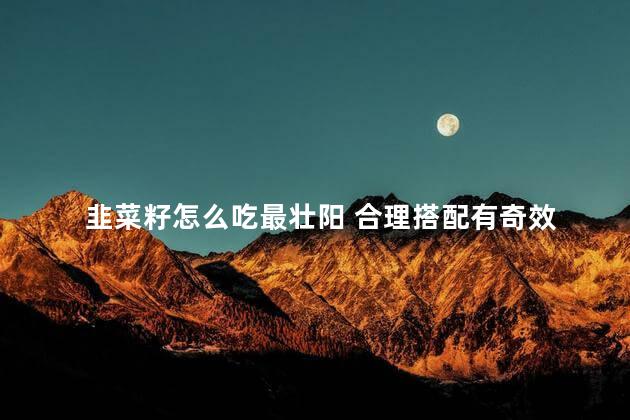 韭菜籽怎么吃最壮阳 合理搭配有奇效